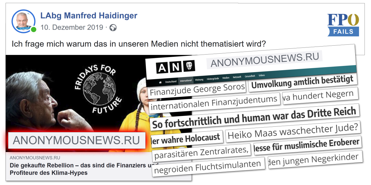 Antisemitismus, Rassismus und Lob fürs Dritte Reich – der abstoßende Lesestoff des FPÖ-LAbg. Haidinger